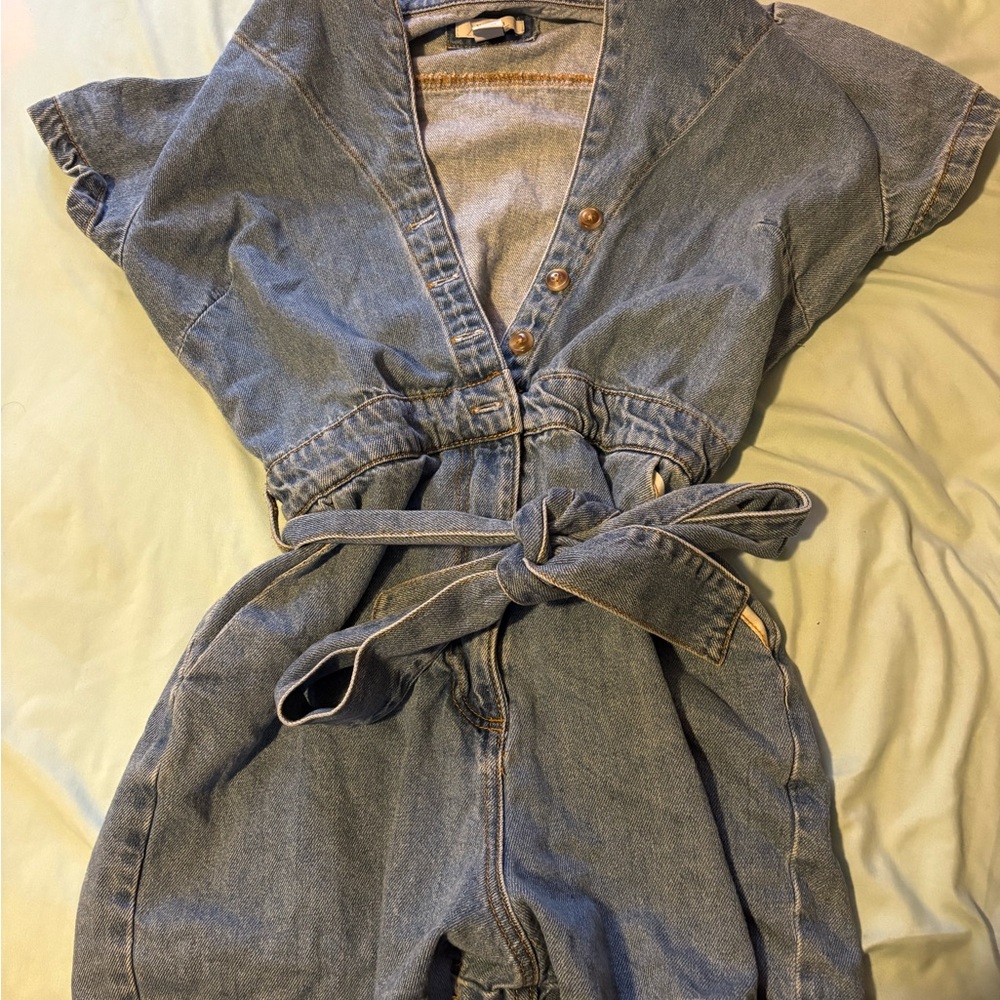 Forever 21 Light Blue Denim romper